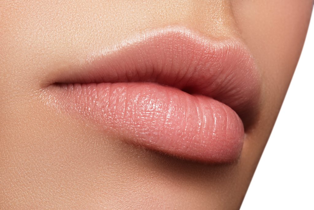 lip closeup on model