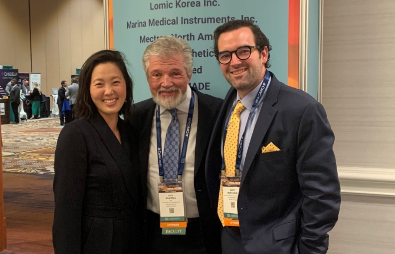 Dr. Quatela at the 2023 AAFPRS meeting with Dr. Lee and Dr. Montague.